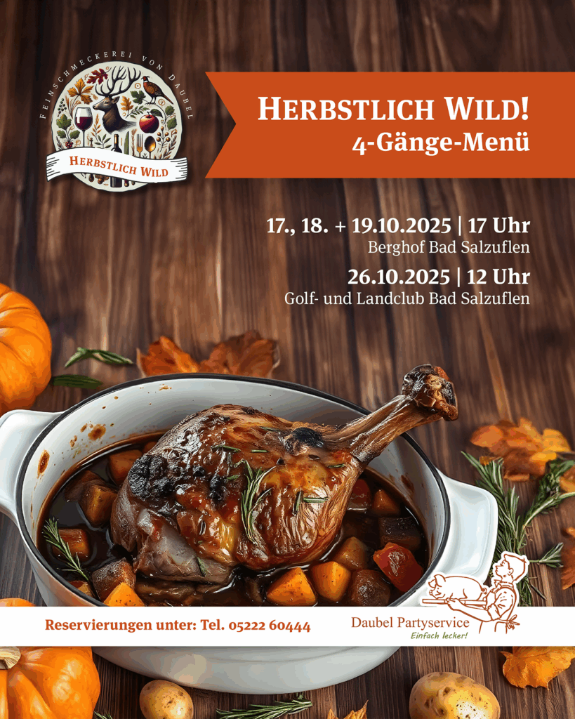 Ankündigung Wildessen im Berghof Bad Salzuflen